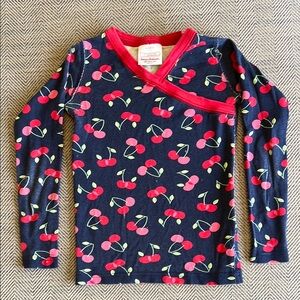 Hanna Andersson Cherry Print Long Sleeve pajama top size 6-7